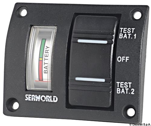 Pannellino tester per 2 batterie IP56
